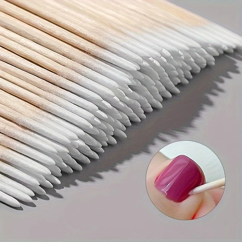 100pcs Disposable short pointed picks，Suitable for tattooing and embroidery，Apply eyeliner，Nail cleaning stick