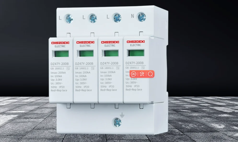 Three-phase Four-wire Lightning Arrester 2P3P4P Industrial Power Protector T2 Home Monitoring Lightning Disconnect 220v