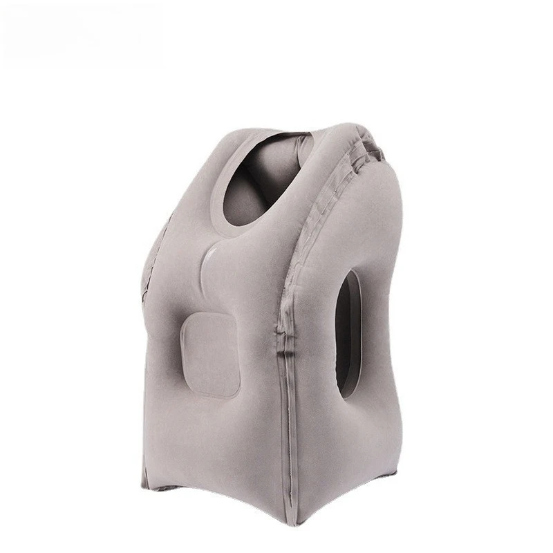 Inflatable Travel Pillow, Portable Air Nap Pillow for Airplane Train Office, Hands Free Face Down Sleeping Pillow