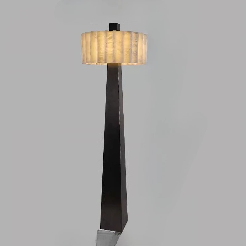 

Natural snowflake stone, stainless steel, floor lamp, designer, living room study, luxury villa, model room