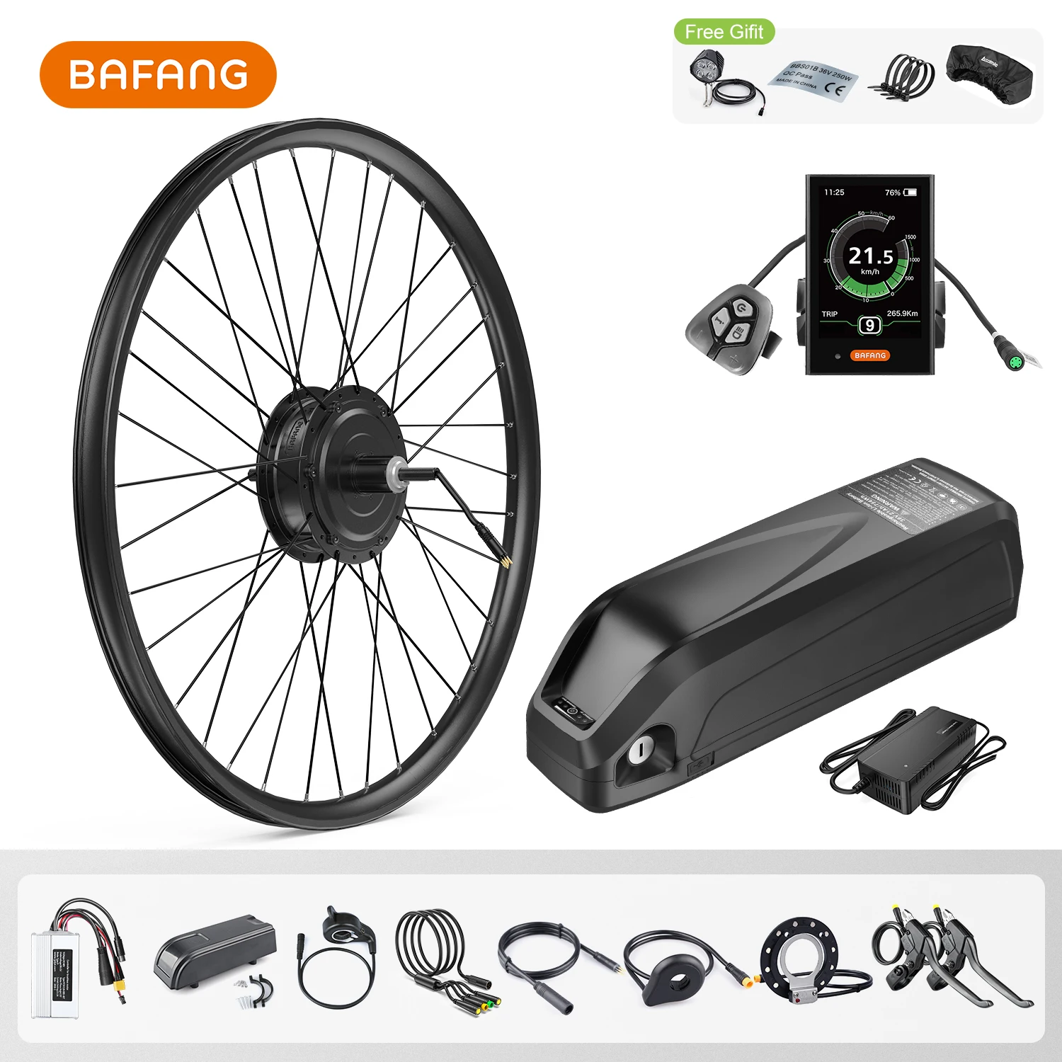 

Bafang 500W 48V Gear Brushless Hub Motor Rear Drive Electric Bike Bicycle Conversion Kit 20Ah 17.5Ah 13Ah Ebike Lithium Battery