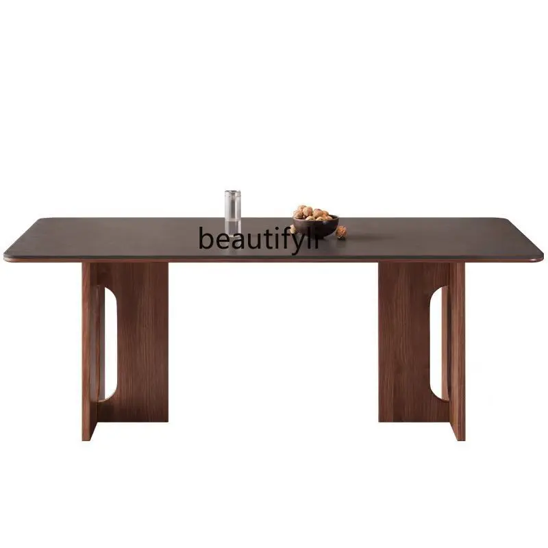 

American retro solid wood dining table living room household new French medieval style modern simple light luxury