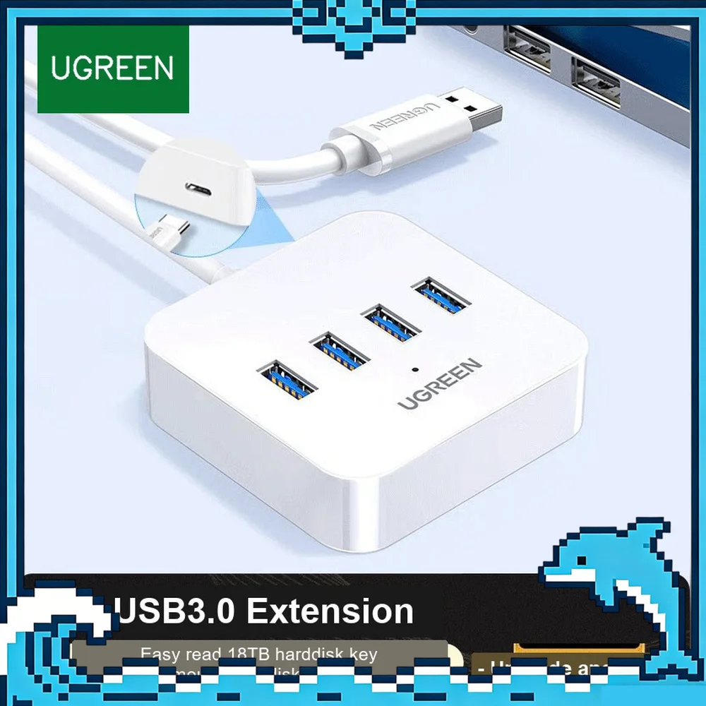 UGREEN 25435 30201 30202 30221 15715 4 Port USB 3.0 Hub Splitter with Power Supply