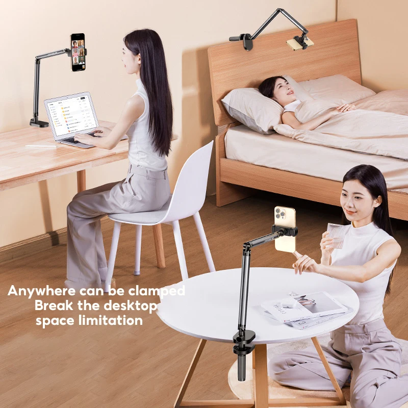 MoZhao Ipad Holder Stand Tablet Holder Phone Holder Lazy Desktop Aluminum Alloy Cantilever Home Live Ipadpro Folding Bracket