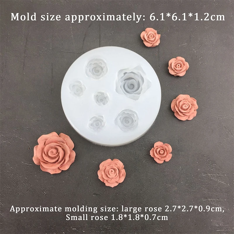 3D Rose Flower Shape Leaf Silicone Molds Fondant Chocolate Mold Candle Soap Mold Cake Decorating Tool Baking Accessories view 5