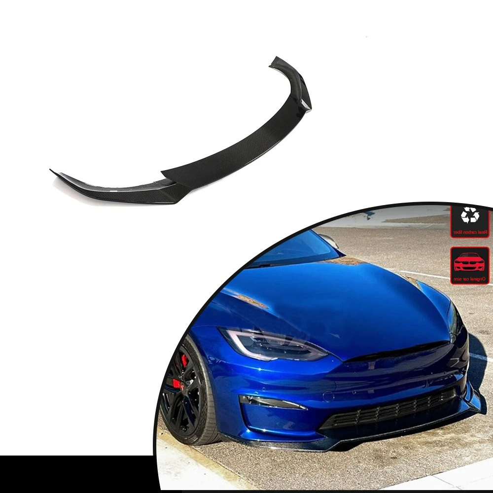 

Cpy Suitable for TeslasOrdinary Type2021UPNatural Carbon Front Bumper Lip Spoiler Customization