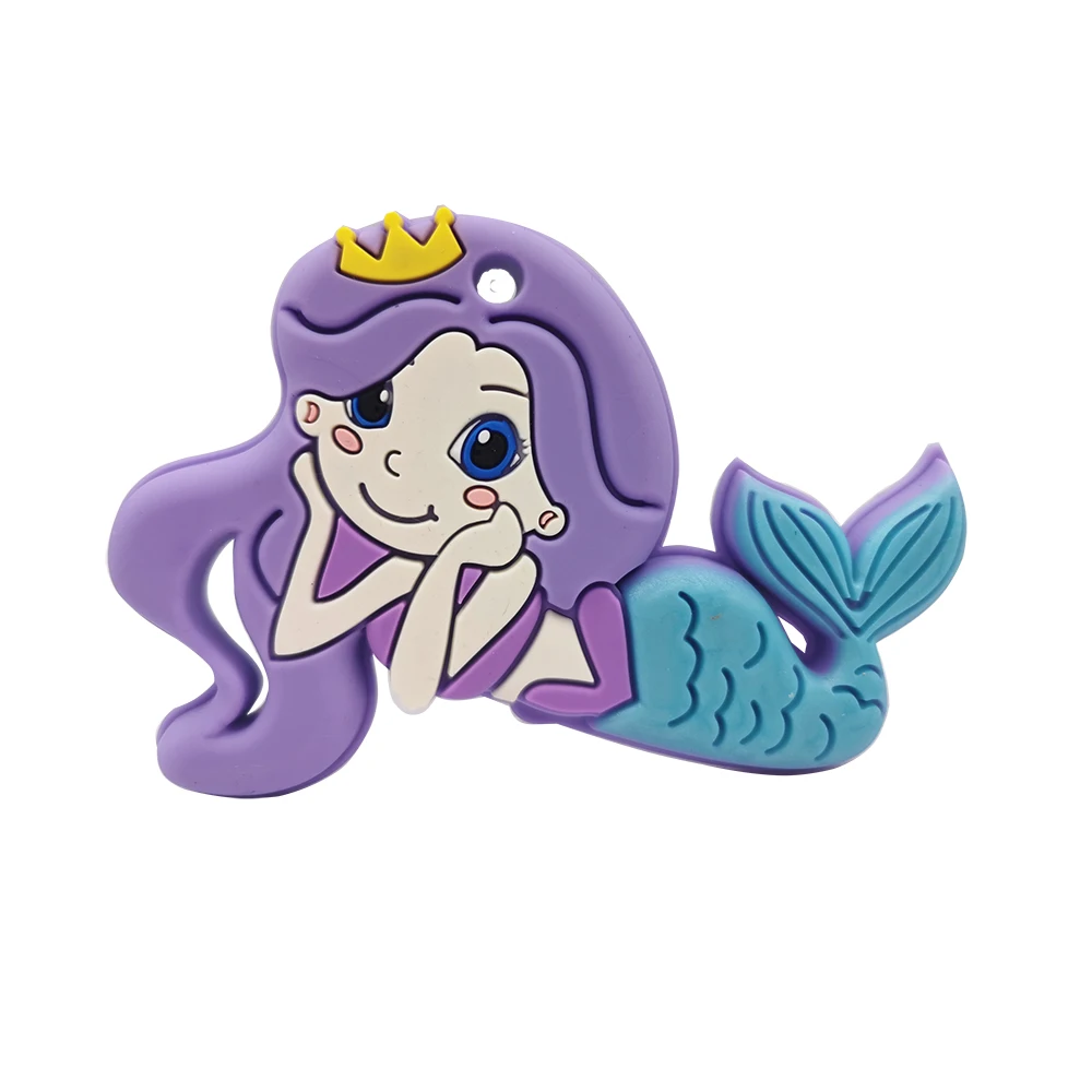 عضاضة سيليكون للتسنين للأطفال ، أداة المولي الناعمة ، ألعاب تسنين حورية البحر الجميلة للأطفال ، ملحقات تمريض مضغ لحديثي الولادة ، خالية من بيسفينول أ