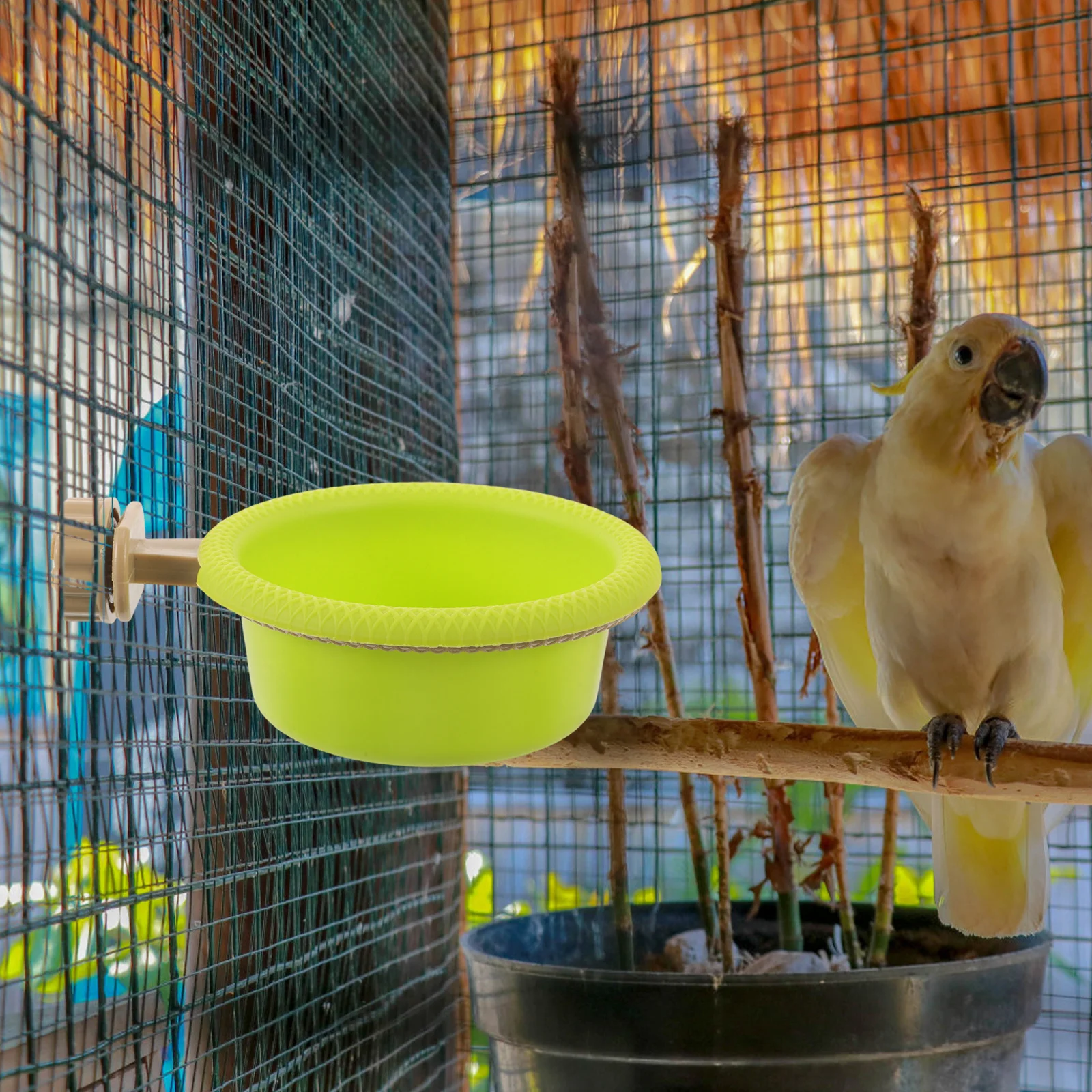 

1pcs Pet Bird Bath Tub With Stand For Parrots Canaries Parakeets Indoor Outdoor Use Easy Clean Bird Bathing Accessories