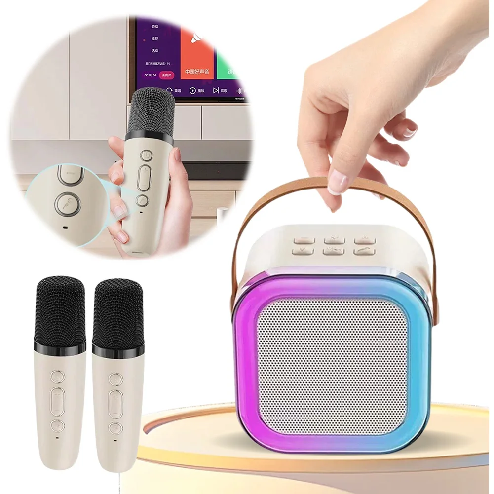 K12/K52 Portable Bluetooth V5.3 Speaker Rechargeable Build-in Battery Voice Amplifier With Wireless Micropthone For Home Karaoke