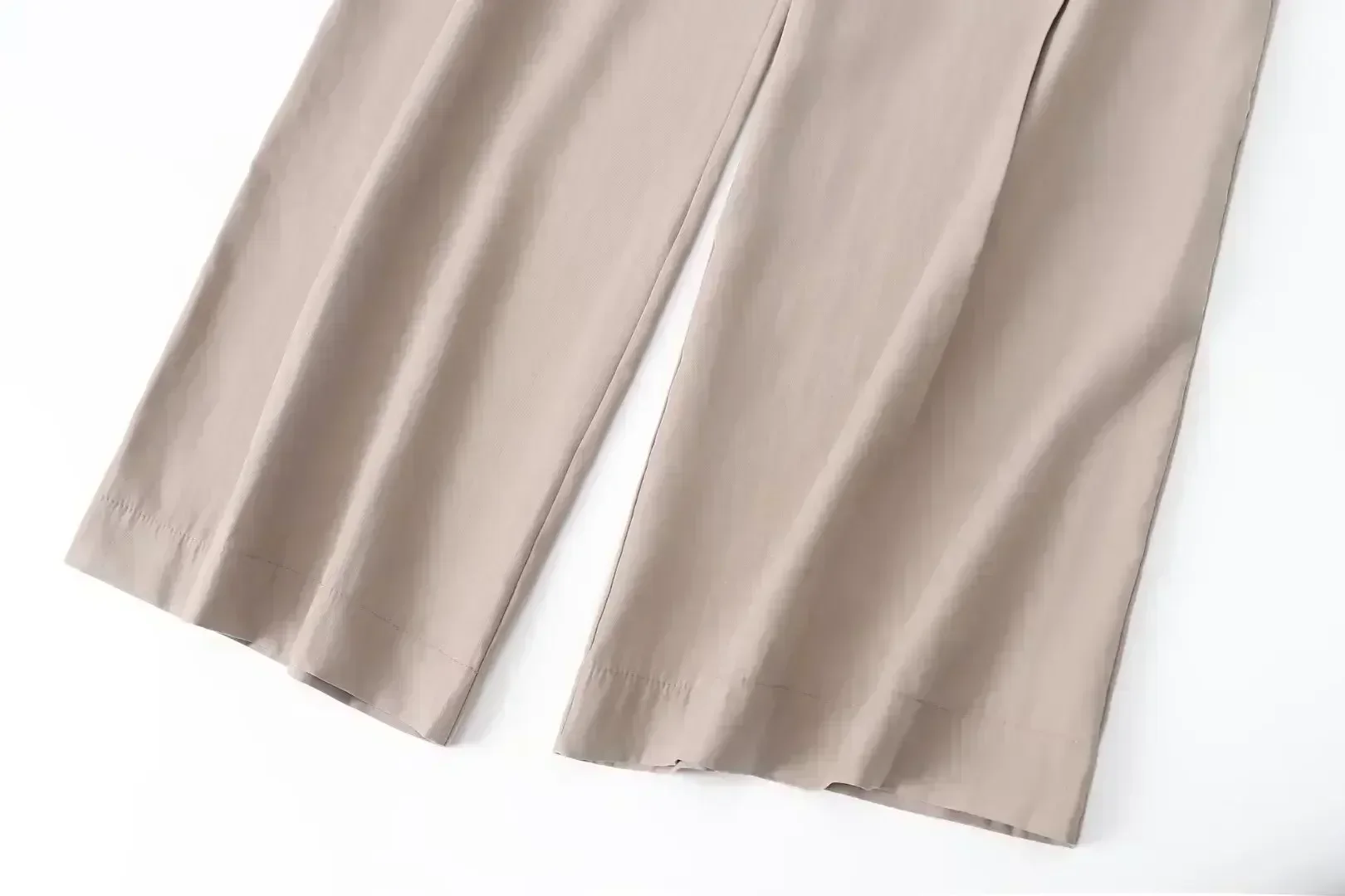 Women's New Chic Fashion Loose Side Pocket Casual Sagging Wide Leg Pleated Pants Vintage High Waist Zipper Women's Pants