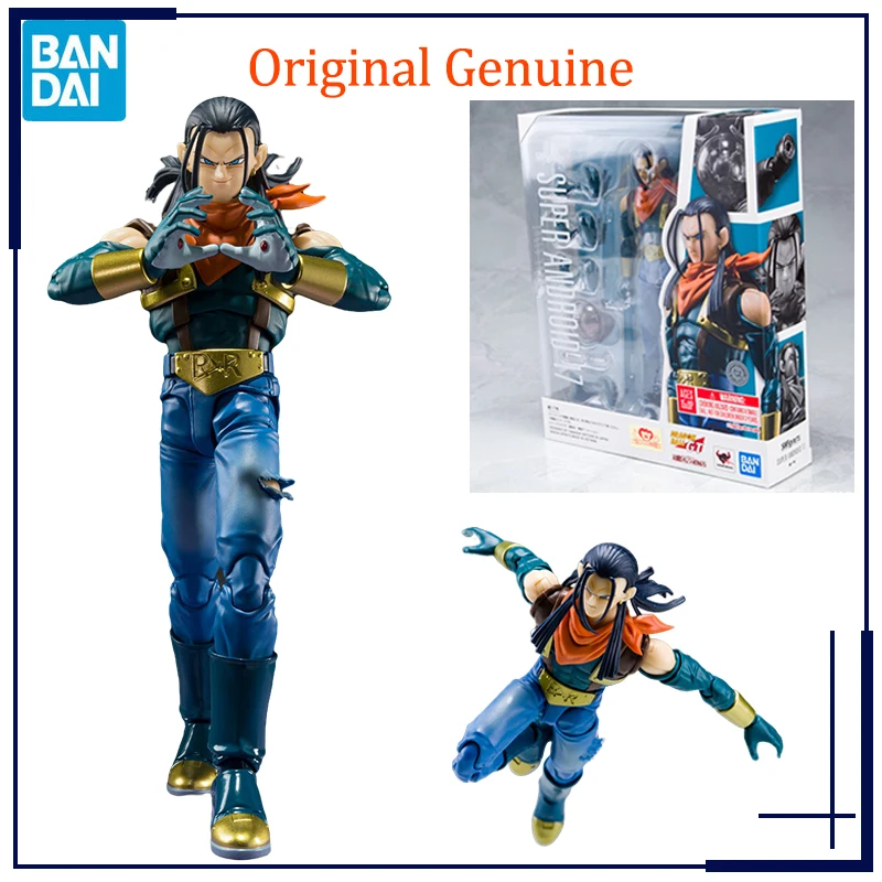 Original Genuine Bandai Anime Dragon Ball SUPER ANDROID 17 SHF Model Toys Action Figure Gifts Collectible Ornaments Kid Boy Girl