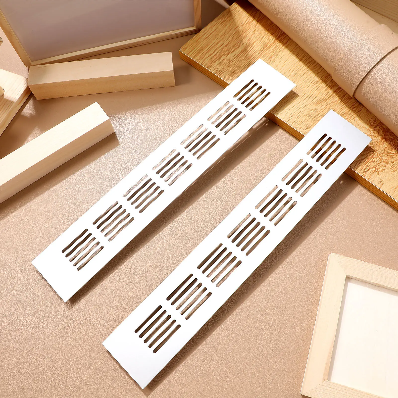 

2Pcs Premium Aluminum Alloy Cabinet Air Vent Grille Rectangular Exhaust Vent for Furniture Wardrobe Closet Ceiling Floor