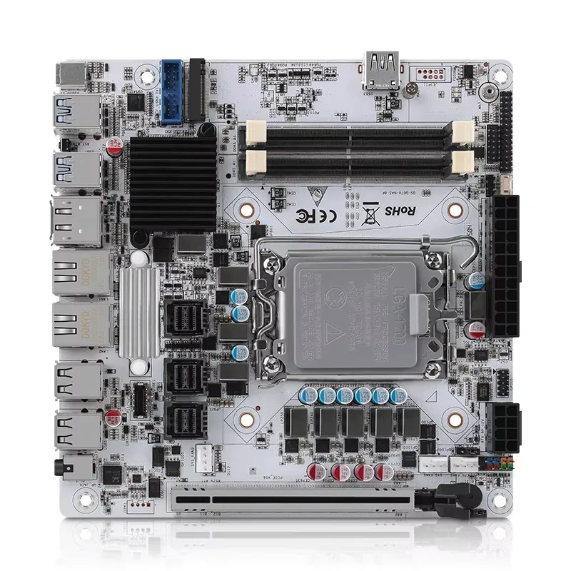 เมนบอร์ด 8-Bay NAS Mini ITX (LGA1700 12/13th/14th Gen. โปรเซสเซอร์ตั้งโต๊ะ) 2*DDR5 MAX 64G 6*M.2 NVMe 8*SATA i226-LM 2.5G vPro