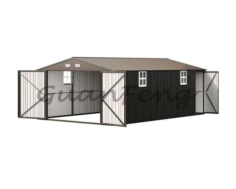 10x20ft Metal Carport Canopy, All‑Weather Vehicle Shelter with 2 Lockable Doors 4 Windows for Car Boat Truck, Customized