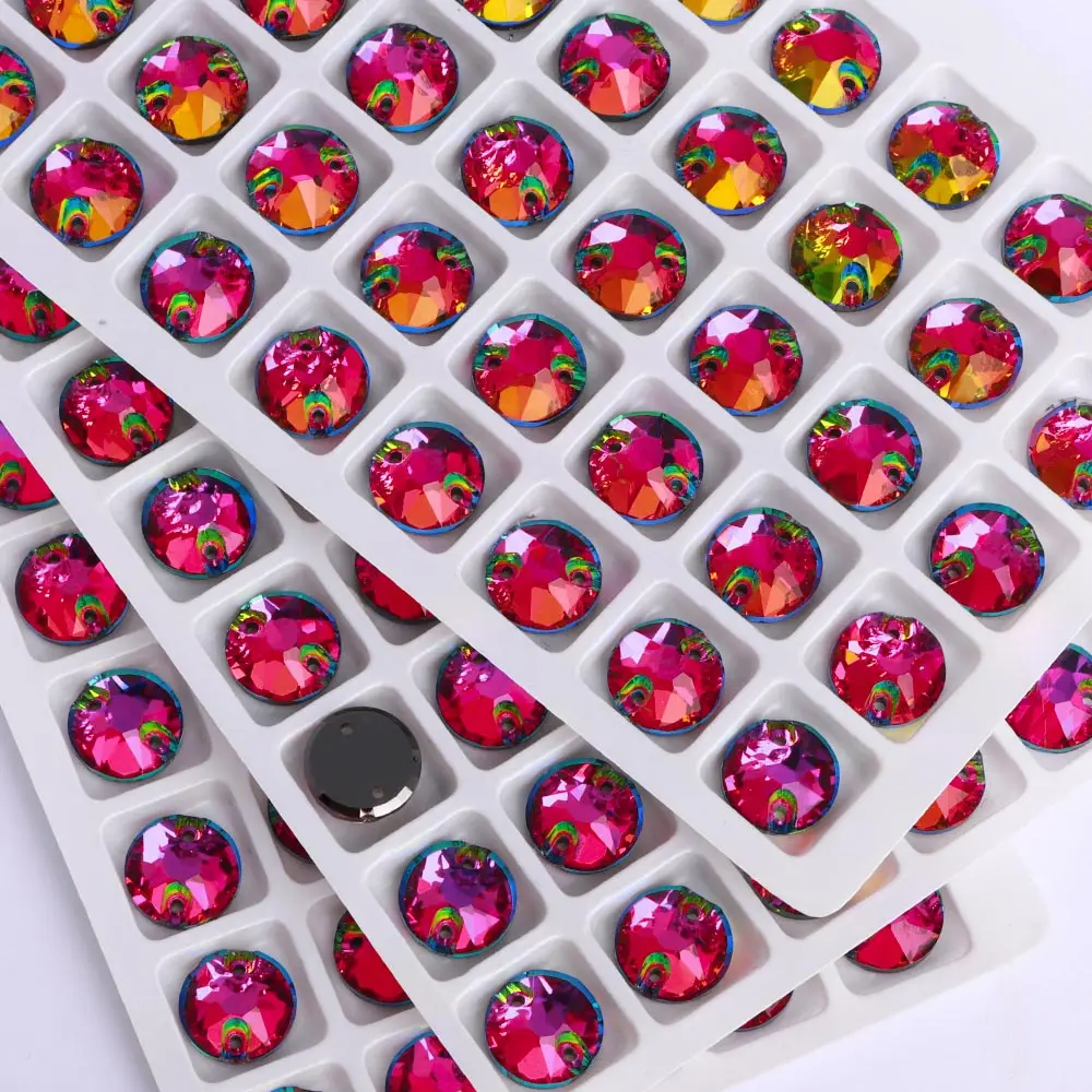 New 8mm 10mm 12mm Flatback Fancy Stone K9 Glass Crystal Rhinestone Beads For DIY Sew On Rhinestone Art Craft Needlework Clothes image 4
