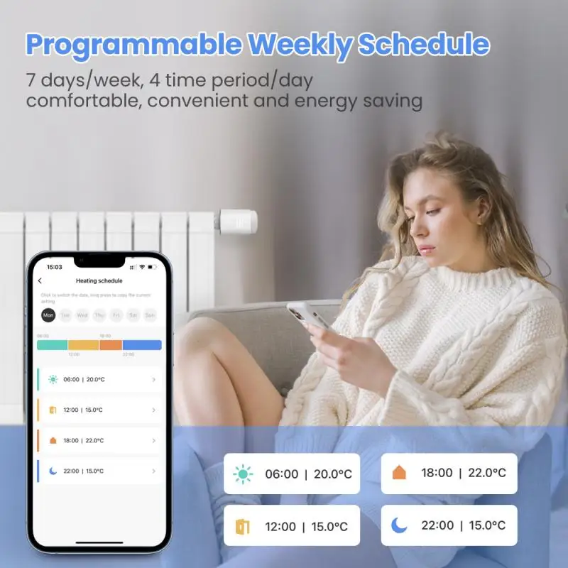 Tuya Smart ZigBee/Wifi TRV Radiator Actuator Valve Thermostatic Radiator Valve Temperature Controller Support Alexa Google Home