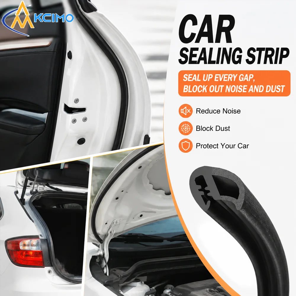 1.6M/2M B‑Pillar Rubber Seal Strip, Auto Door Edge Weather Stripping, Sound Insulation Body Gap Filler Exterior Part