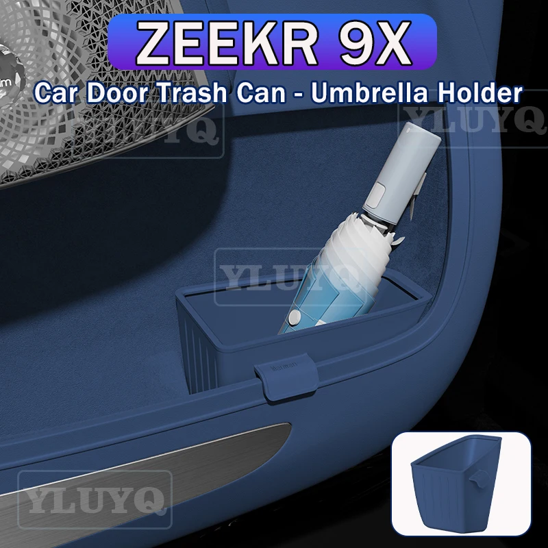 

For 2026 ZEEKR 9X Car Trash Can, Umbrella Holder, Storage Box, Silicone Car Door Storage Box, Interior Accessories