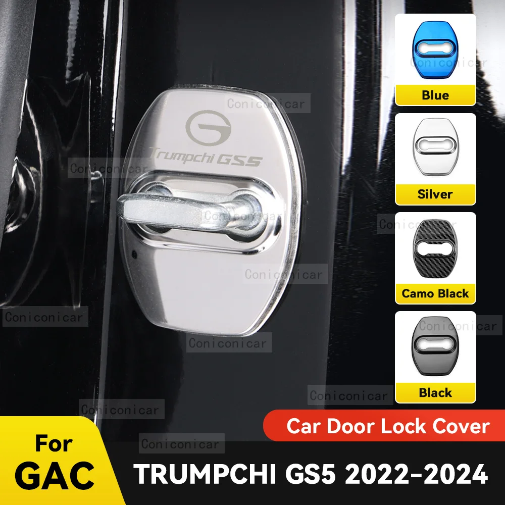 

Car Door Lock Decoration Protection Cover Flags Emblem Stainless Steel Case For GAC Trumpchi GS5 2022-2024 Auto Accessories
