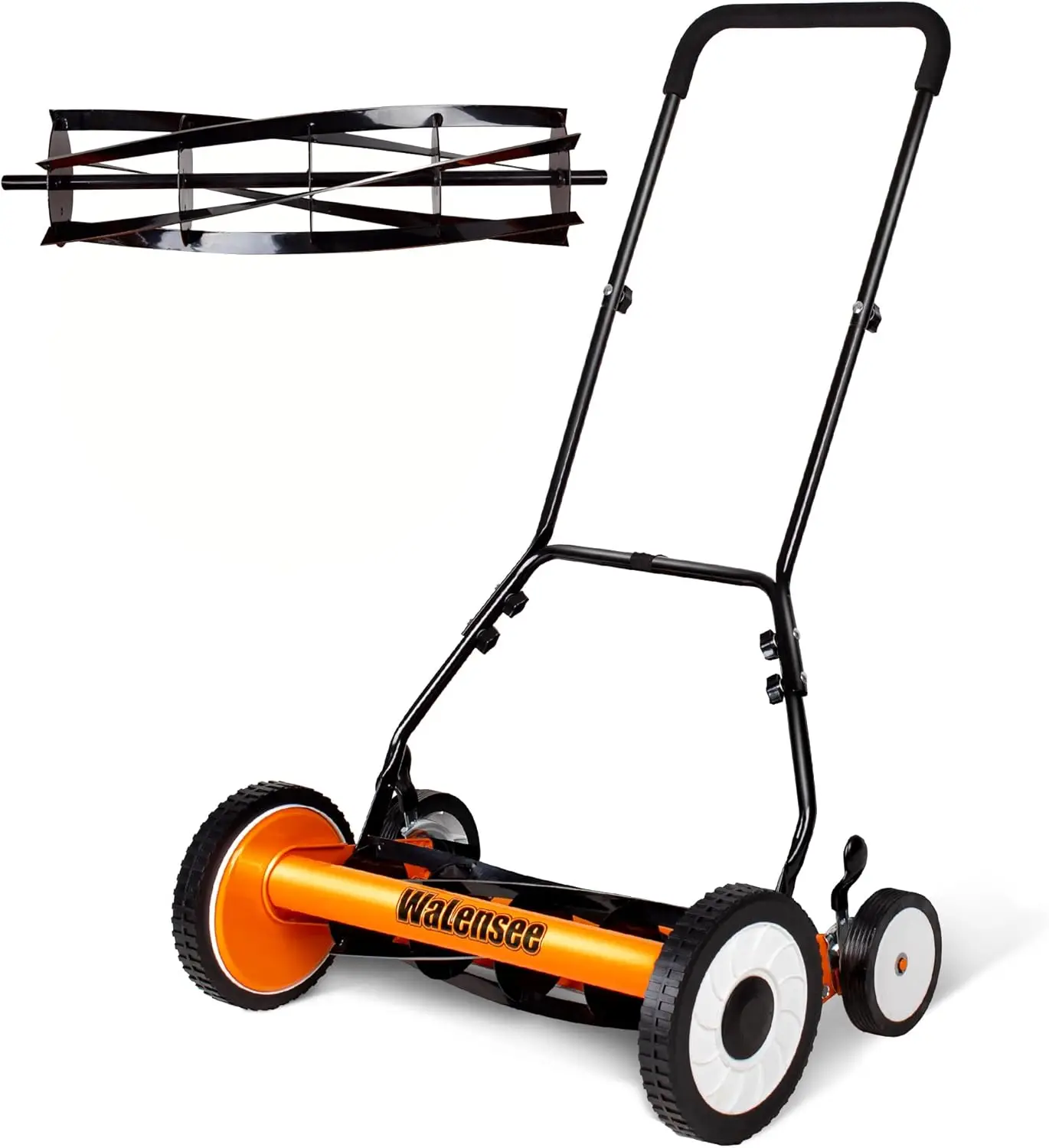 Lawn Mowing, Steel Material, Green Color, Cordless Manual with 9-Position Cutting Height Adjustment