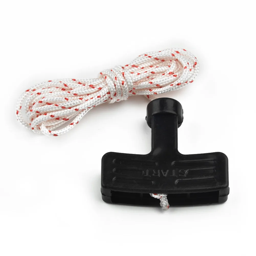 Starter Rope for Lawn Mower and Chainsaw Applications 2.5m Length 3mm Diameter with Handle 16 Plaited Nylon Line