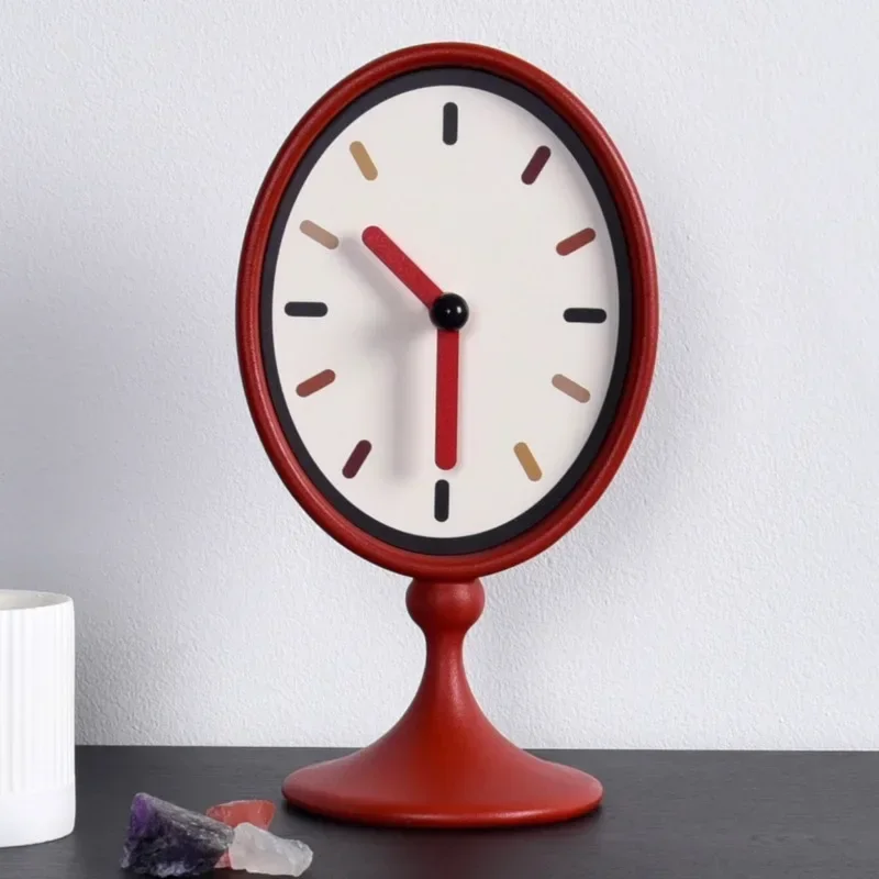 Aesthetic Cute Retro Desk Clock Elegant Luxury Table Clock Display Vintage Creative Desktop Clocks Living Room Ornament Decor