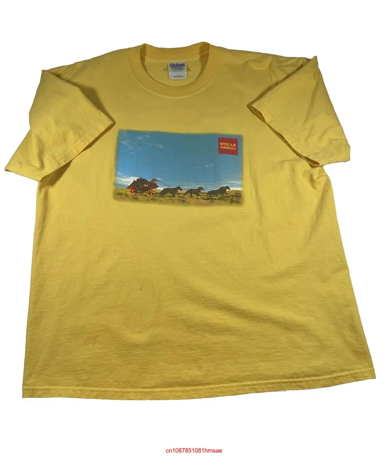 Мужская футболка с длинным или коротким рукавом Vtg Wells Fargo Bank xl