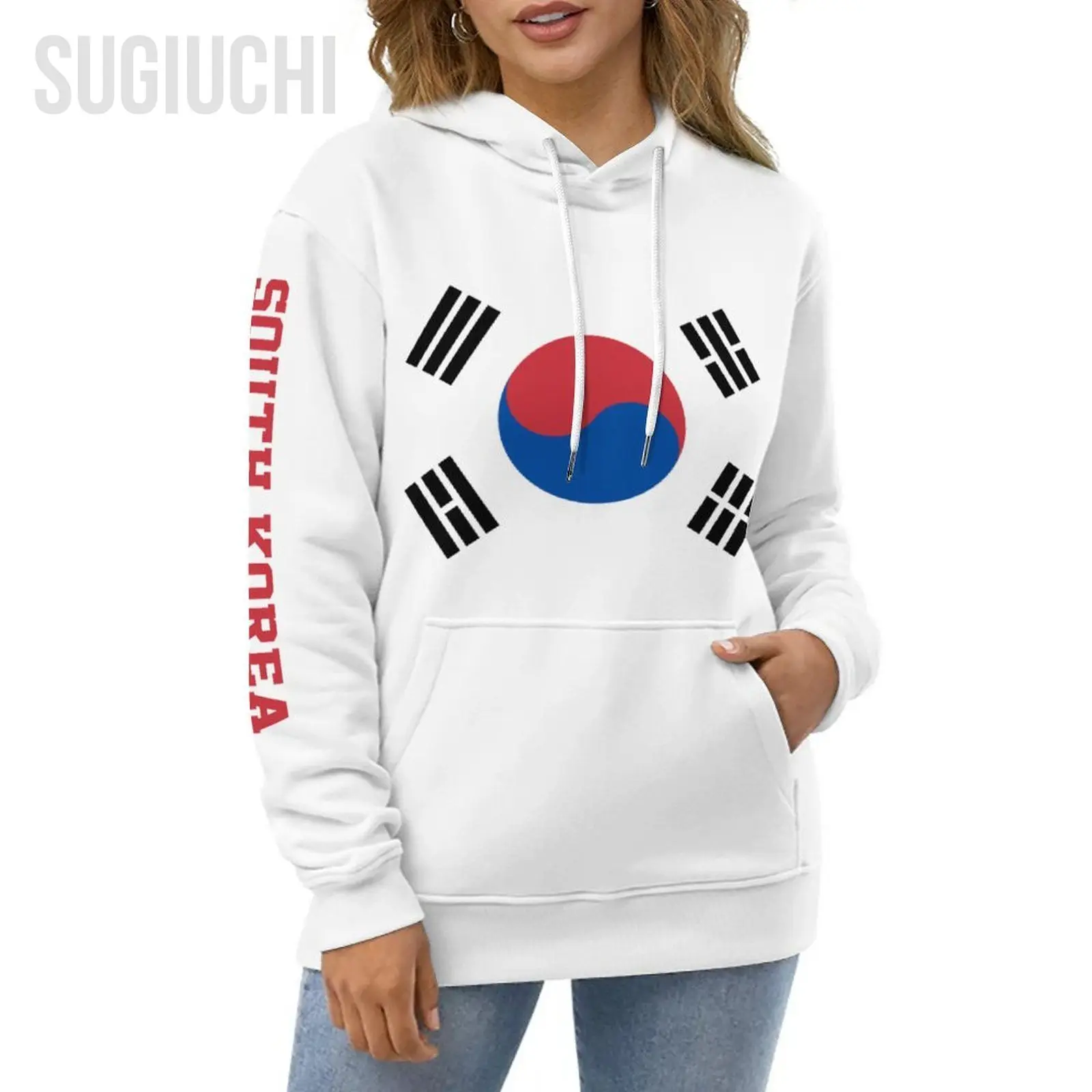 Unisex 3D Hoodie South Korea Flag Men Women Polyester Harajuku Sweatshirt Pullover Hoodies Casual Cool