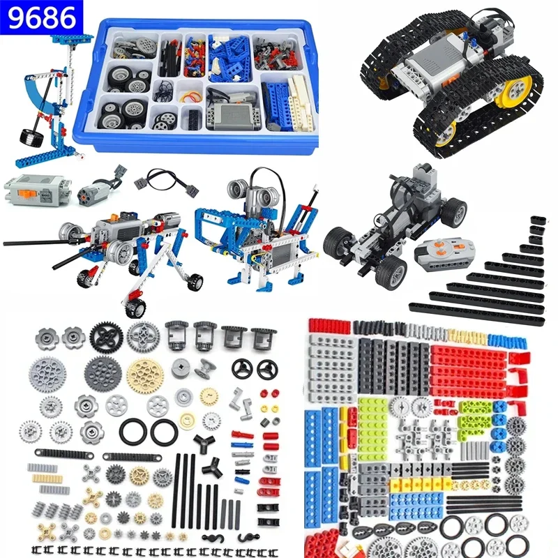Bricks Studless Beam Axle Plug Connector Panel Gear 9686  Bulk Technical Parts Pin Liftarm Building Blocks Compatible Leduo Toys