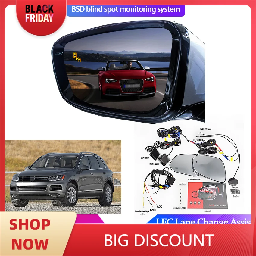 Car Blind Spot Monitoring for Volkswagen VW Touareg 2011-2018 BSD BSM Detection System Park sensor Assistant Driving Security