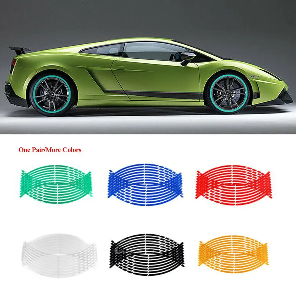 Hot Personality Accessories Wheel Sticker Reflective Rim Tape Motorbike  Decals Tire Strips