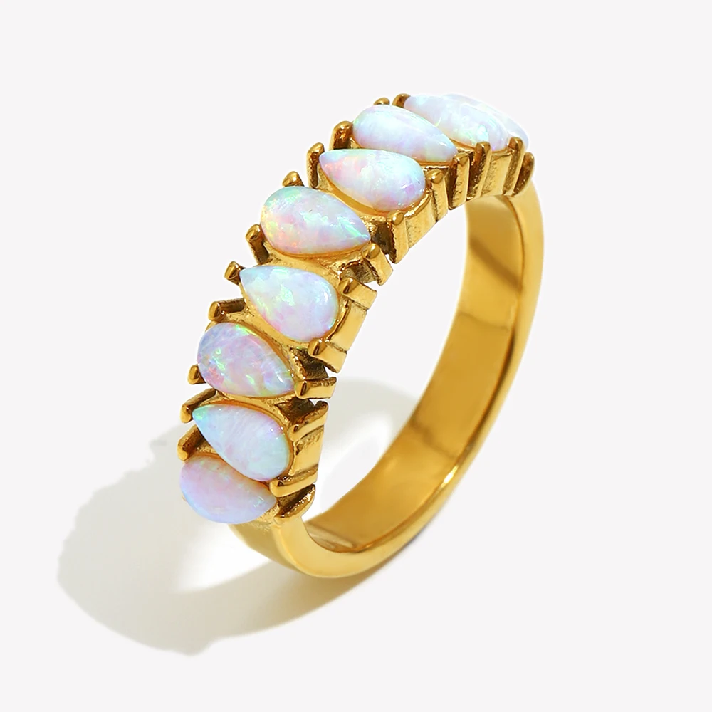 Droplet Blue Opal Ring