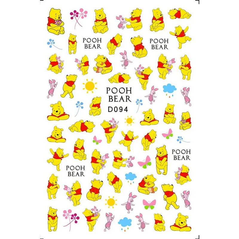 5Sheet/set Kids Cartoon Stickers for Nail Decoration Mickey Duck Tang Stitch Anime Movie Mini Stickers