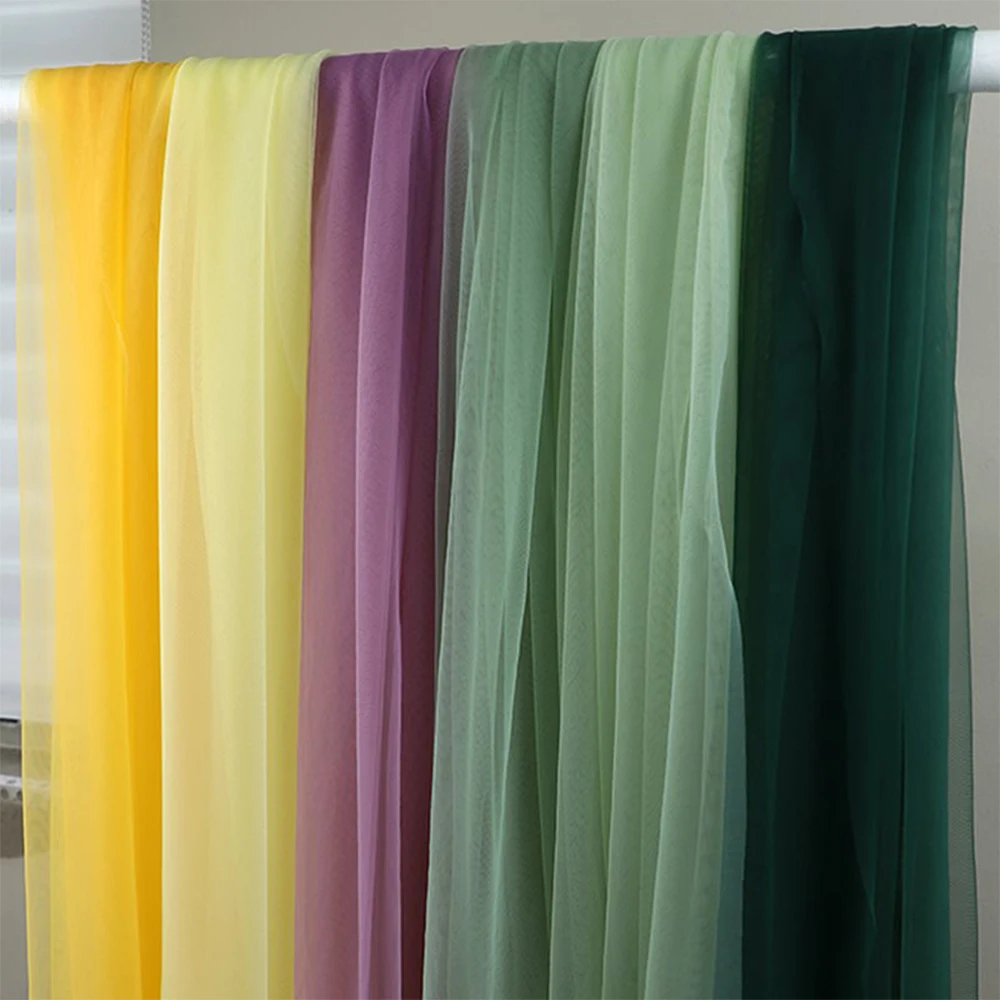 Soft Tulle Fabrics Wedding Celebration Curtain Clothing Purple Lilac Mauve Mesh Layout Chair Back Yarn Encryption Net Material