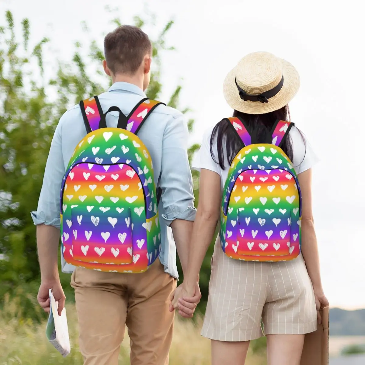 Mochila arco-íris gradiente de orgulho para homens e mulheres bandeira Lgbt, mochila legal para trabalho de estudante, sacos de lona para laptop, 2023