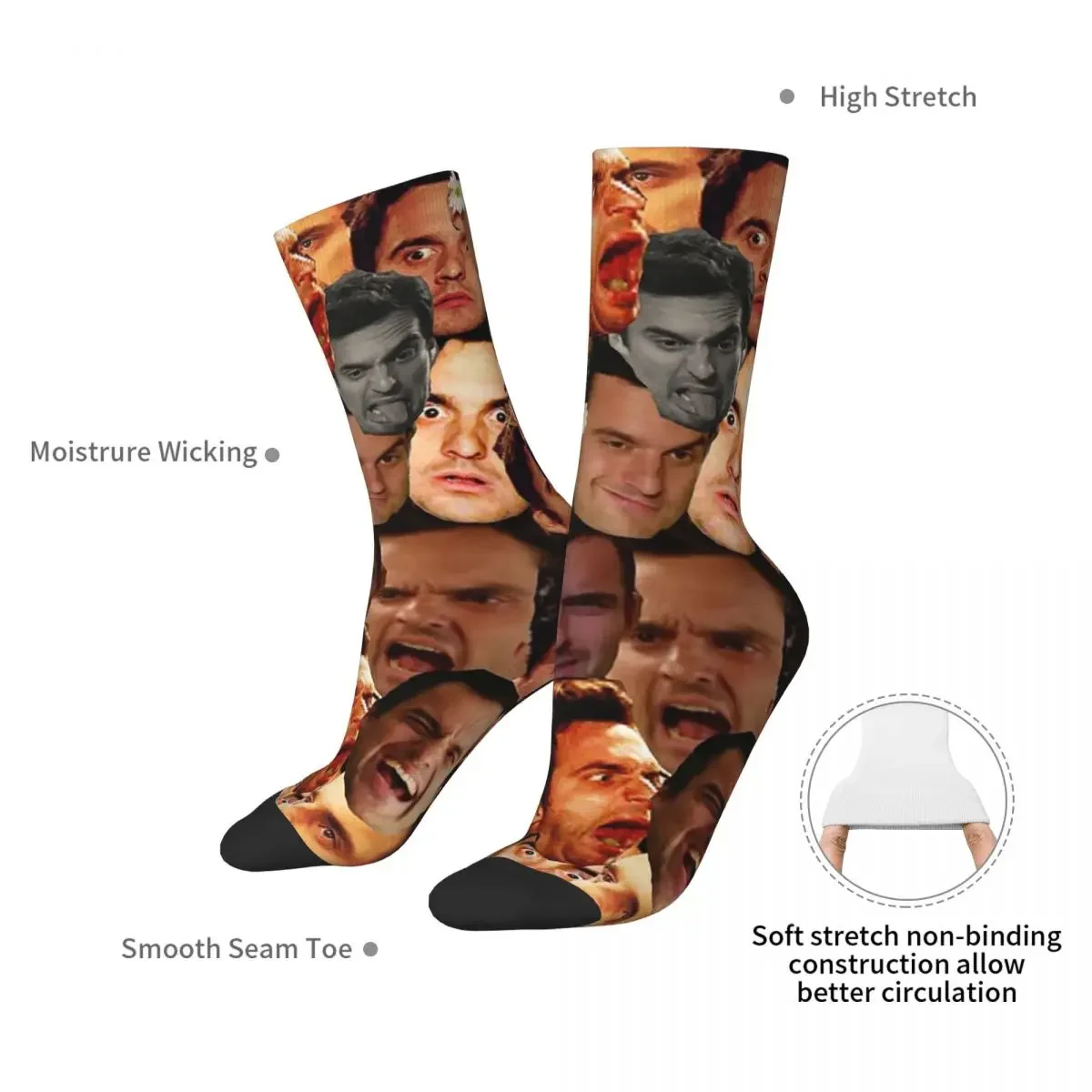 Nick Miller Socks Harajuku Super Soft Stockings All Season Long Socks Accessories for Man's Woman's Birthday Present