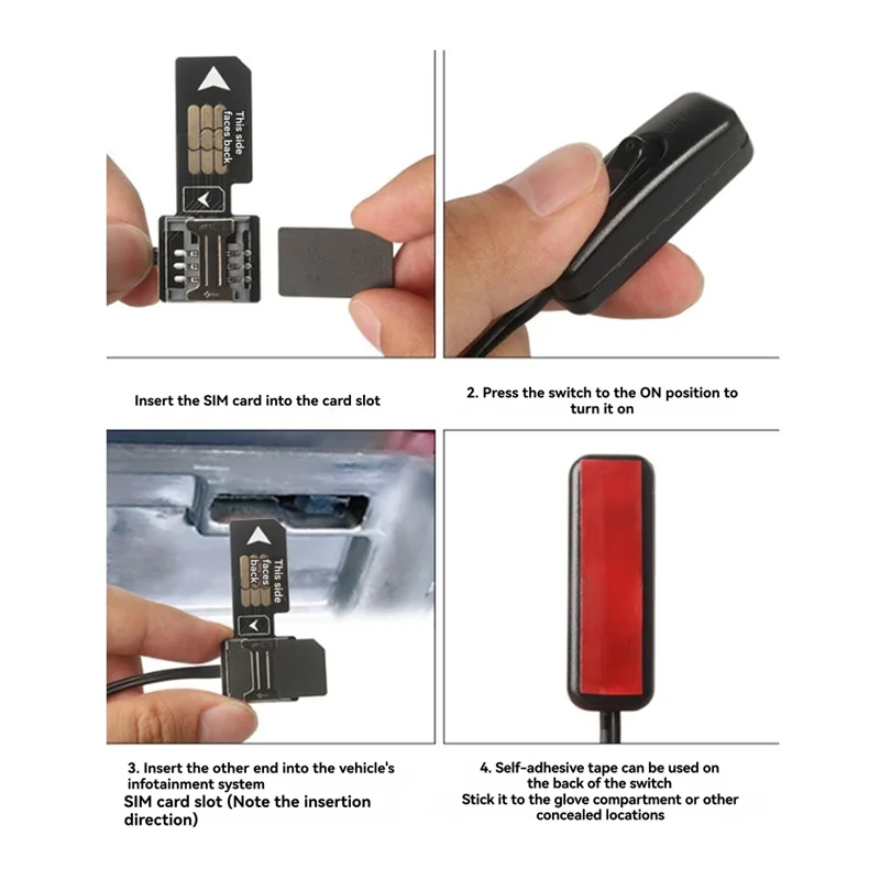 

A20K-Car External SIM Card Extension Cable SIM Positioning Disabler GPS For Tesla Model 3 Y Car GPS Extension
