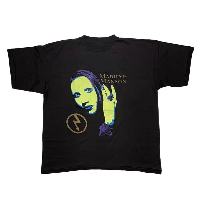 Marilyn Manson Abstract Casual T-Shirt Luxury Band Brand for Men and Women Top 2026