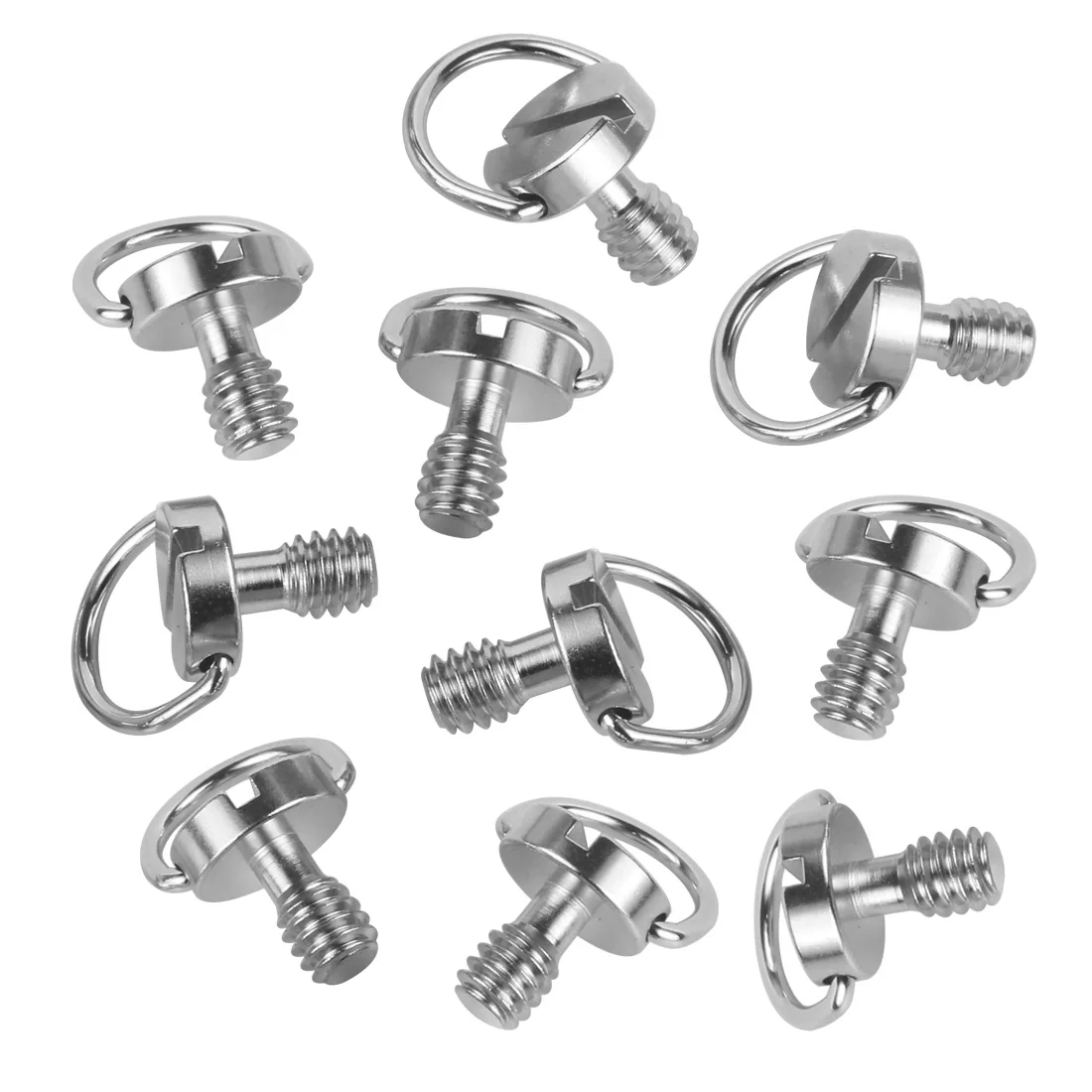 10pcs 1/4 Camera Screw for Quick Release Plate Folding D-Ring Adapter Bolt Tripod Monopod Camera Cage Rig Fixing Screws