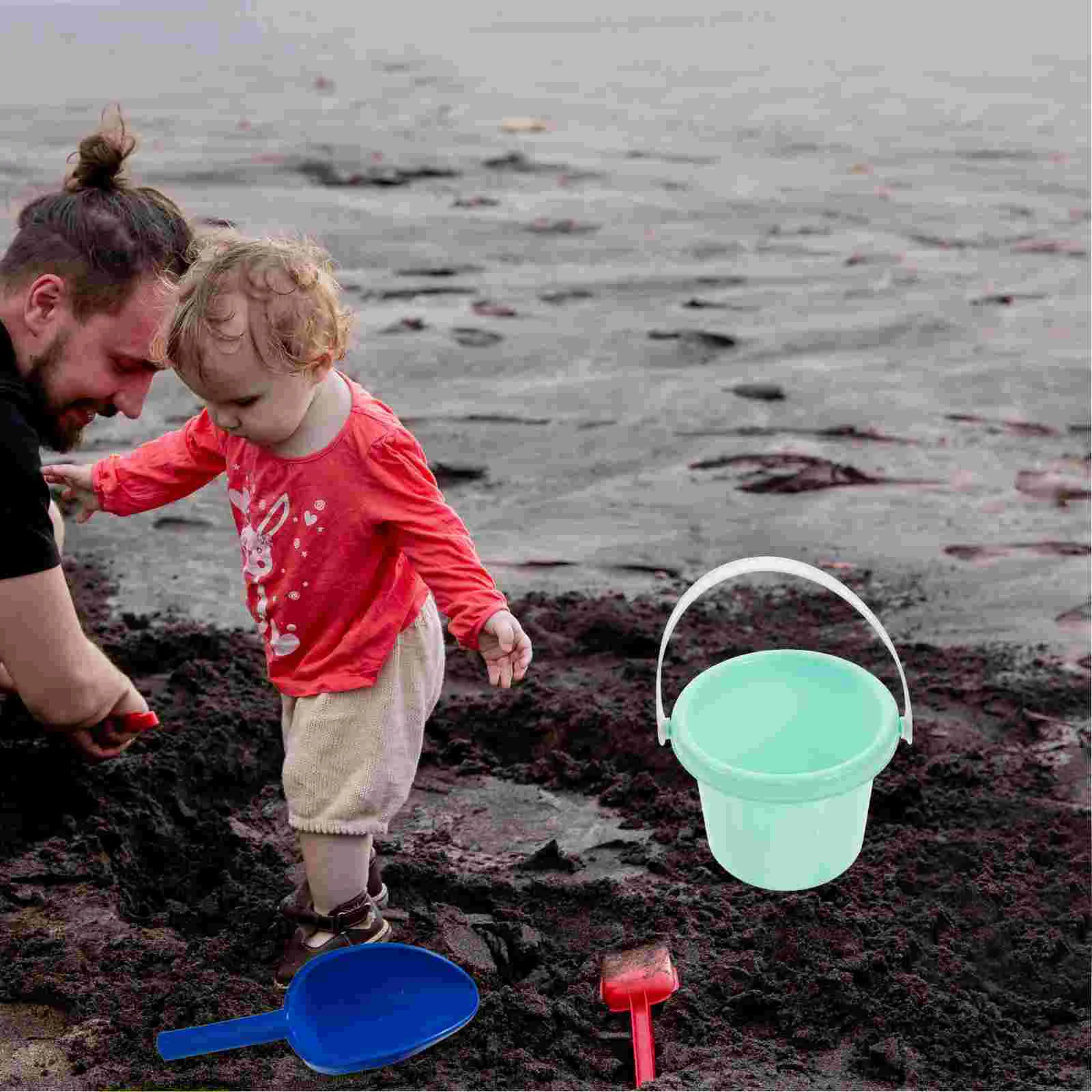 4 pezzi mini secchio da spiaggia in plastica giocattolo per bambini secchielli di sabbia per bambini giocattoli da pesca materiale di alta qualità colore casuale