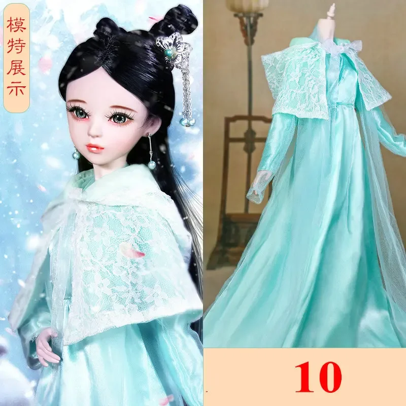 60CM BJD Doll Clohtes Chinese Hanfu Clothing Ancient Doll Dress for Dolls 1/3 Doll Accessories