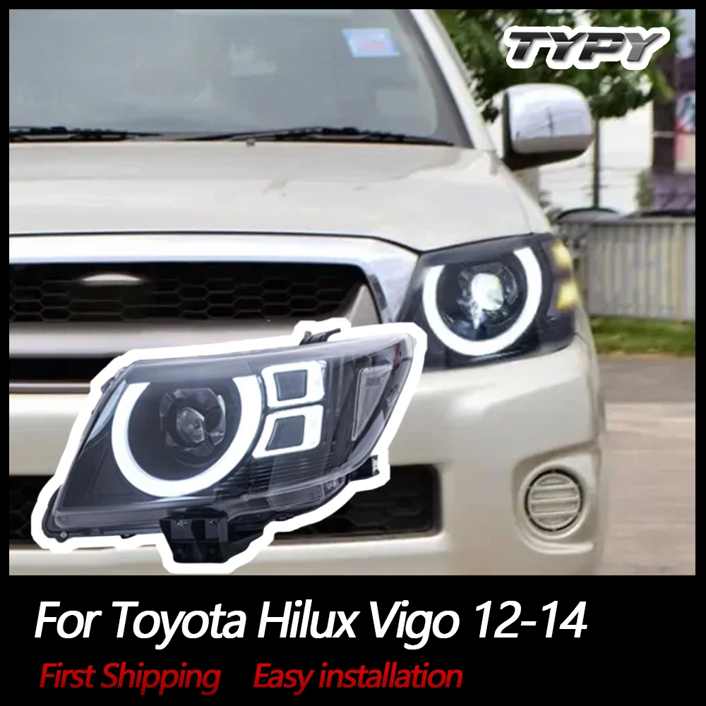 

Автомобильные фары TYPY для Toyota Hilux Vigo, фары 2012-2014, светодиодные фары, сигнали, автоаксессуары, дневные ходовые огни