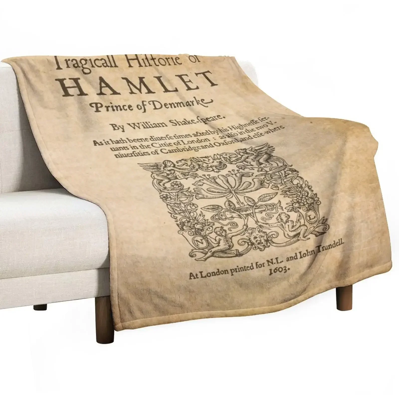 

Shakespeare, Hamlet 1603 Throw Blanket Luxury Brand Hair Blankets