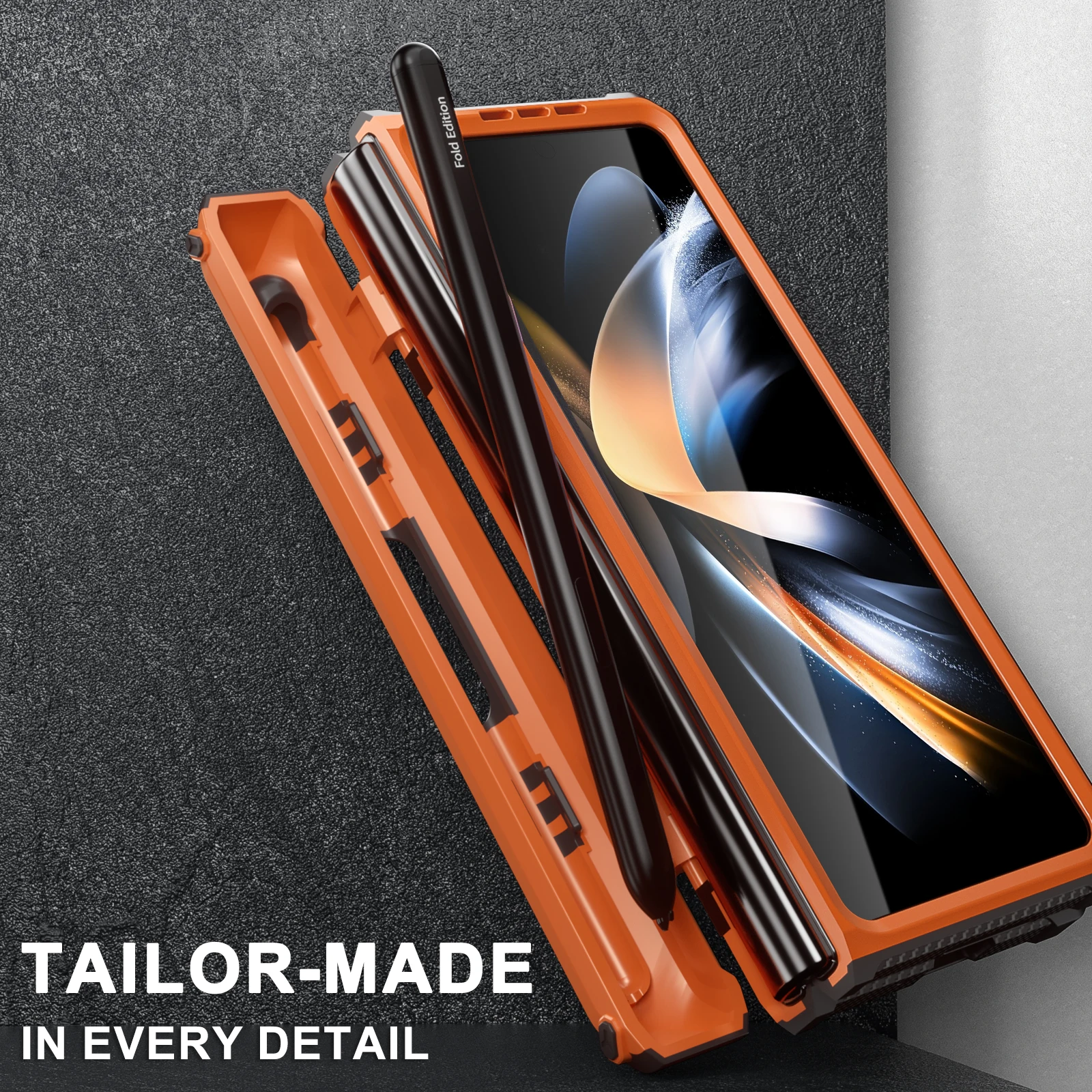 Armorer Rugged For Samsung Galaxy Z Fold 5 4 3 Fold4 Fold5 Case Hinge Shockproof Pen Holder Stand Metamorphosis mecha Cover