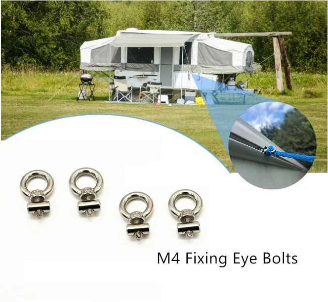 4Pcs M4 Fixing Eye Bolts Lifting Eye Nuts screw Eyebolt Ring Hooking Nut Screws For Rails From 5mm To 8.5 mm