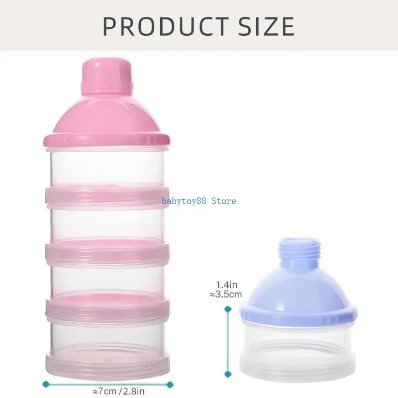 Y4UD – boîte rangement empilable à 4/5 couches pour aliments pour bébés/lait en poudre, distributeur formule sûr, boîte