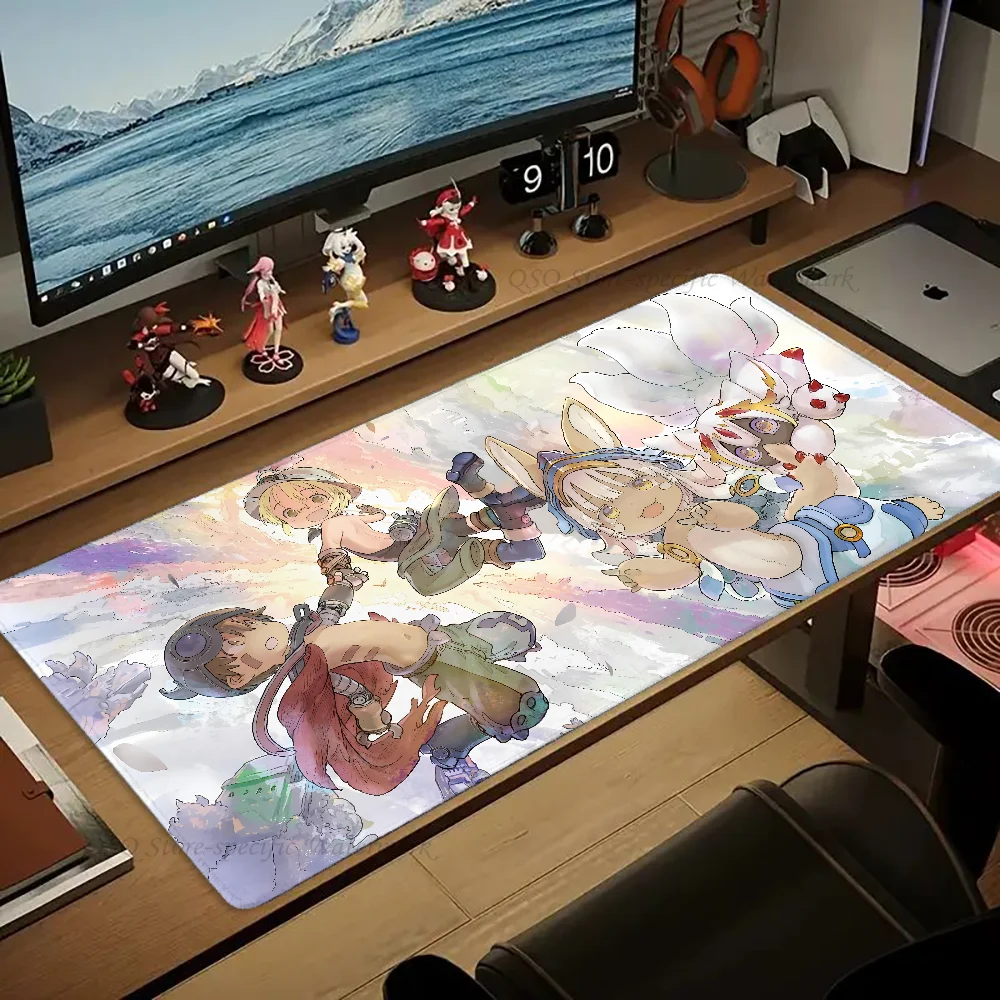 Tapis de souris de jeu LockEdge Anime, fabriqué en Abyss, clavier d'ordinateur épaissi, polymères de table et de bureau, grand