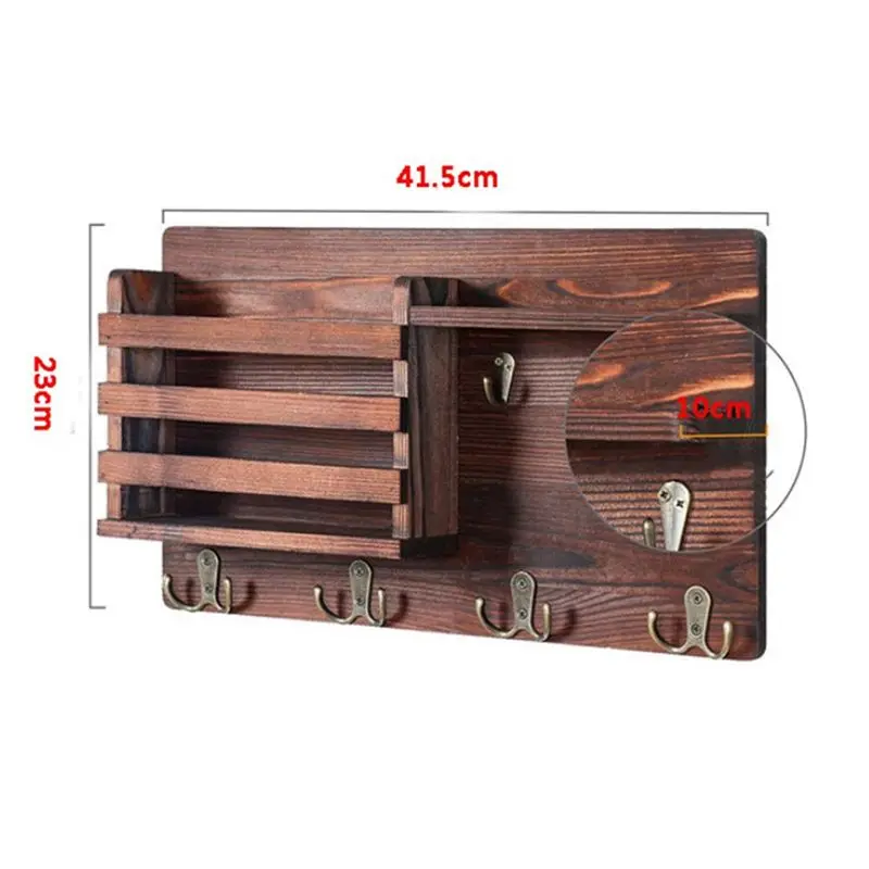 ABJO-Key And Mail Holder For Wall Mail Organizer Wall Mount With Hooks Easy Installation Key Rack For Entryway And Homedecora Du