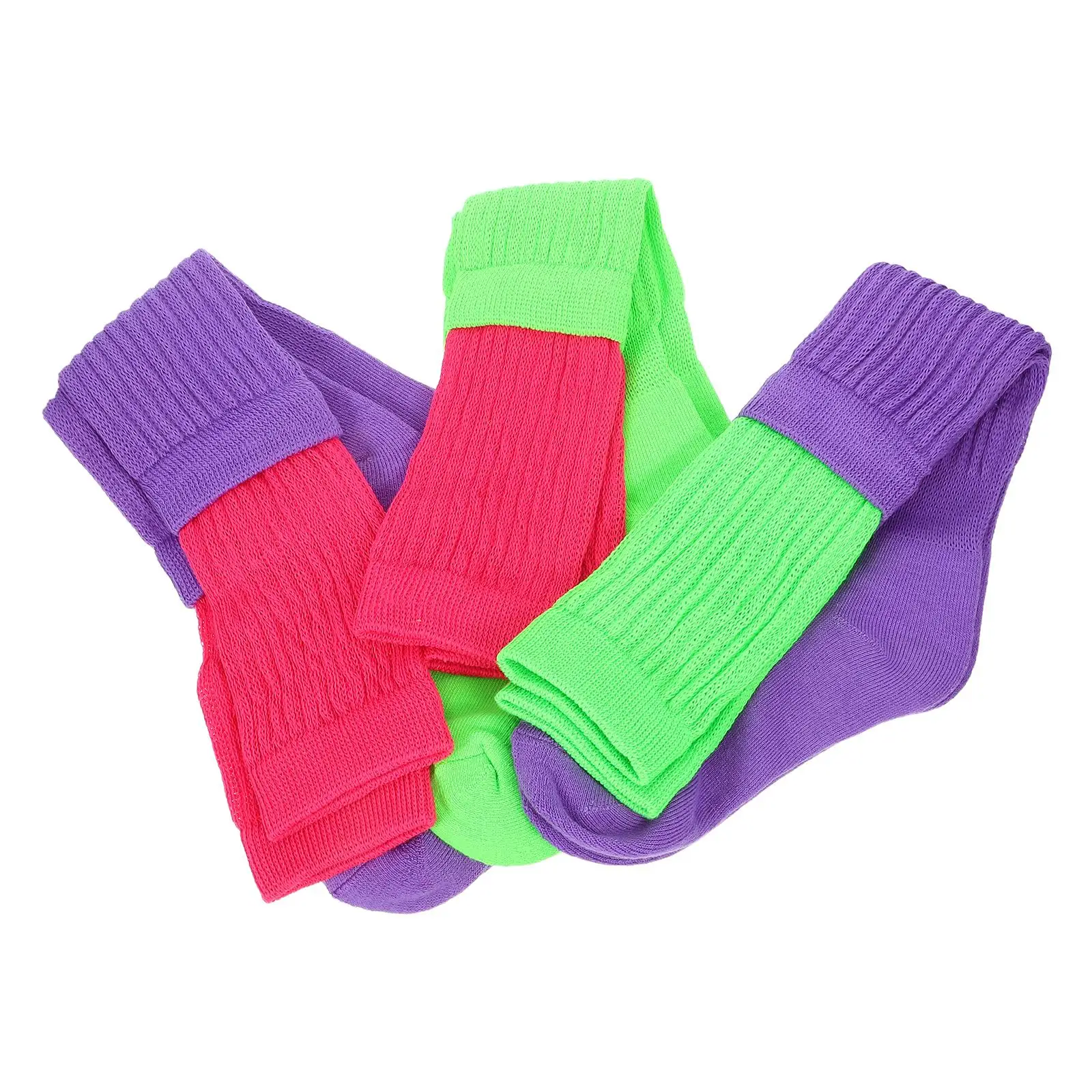 3 Pairs Mid-calf Trendy Colorful Crew Mens Casual Cotton Polyester Washable Gym Novelties Cute Ladies Socks Short Socks