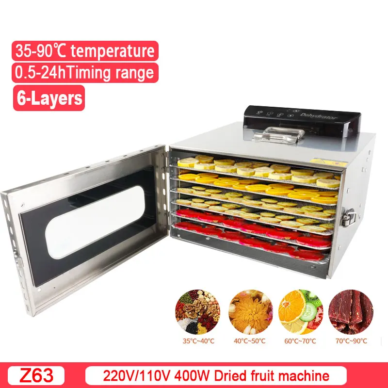 6-layer Food Dehydration Air Dryer Stainless Steel Food Dehydration Fruit And Vegetable Dryer, Dried Fruit, Meat Dryer